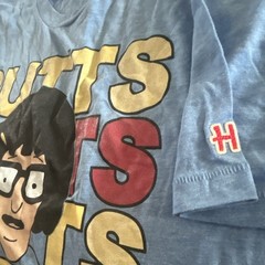 Homage Bob’s Burgers Tina Belcher “Butts” Graphic Crew Neck T-Shirt Blue L