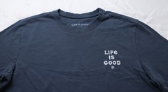 Life Is Good Men’s Grip It And Rip It Short Sleeve T-Shirt JT8 Blue Small NWT