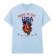 Made In The USA With A Little Bit Of Sass Fairy Wings Patriotic Shirt S-3XL