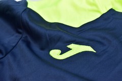 Joma Championship VI Mens Navy Blue Neon Yellow Short Sleeve Soccer T-Shirt L