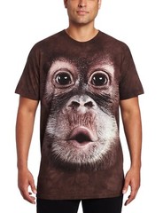 Monkey Big Face Baby Orangutan Apes Animal The Mountain Brown Adult Shirt S-3X