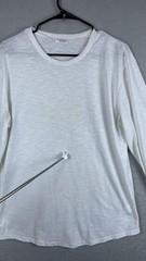 Coofandy Shirt Mens Medium White Long Sleeve Crewneck Casual Solid Knit