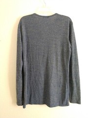 Coofandy Henley Shirt Blue Heathered Long Sleeve Men’s Size Small Chest 36″