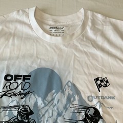 Outrank Always Active Short Sleeve T Shirt Mens Size S White Racing Graphic