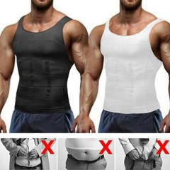 Men’s Compression Shirt Slimming Body Shaper Vest Tummy Control Shapewear Top US