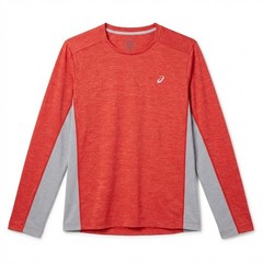 ASICS Men’s Train Sana Long Sleeve Top – Size Large – Fiery Red / Piedmon