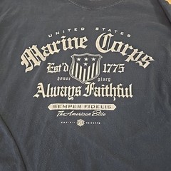 Marine Corps Long Sleeve Shirt Semper Fidelis Military Always Faithful (HOLE)
