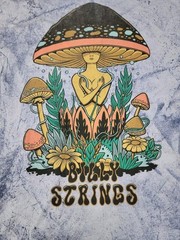 Billy Strings Tie Dye Mushroom Head Flower Pot T-shirt XL Grey Groovy IRREGULAR!