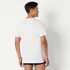 6 Pack Men’s Short Sleeves 100% Cotton V-Neck Undershirt,X-Large Black/White