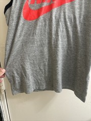 Nike Sportswear Ace Logo Ringer Icon Tank Mens Small Black Gray Red Tag