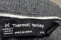 FREE SHIPPING Members Mark Men 2X Thermal Henley Long Sleeve Shirt ** 2JC17