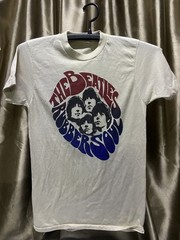 VTG The Beatles Rubber Soul T Shirt Beige Cream Rock Band Graphic Tee Men’s