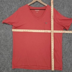 Denim & Supply Ralph Lauren Shirt Mens XL Red Orange V-Neck Pocket Cotton Flag