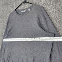 Daniel Cremieux T-Shirt Mens Large Gray Long Sleeve 100% Pima Cotton Crewneck