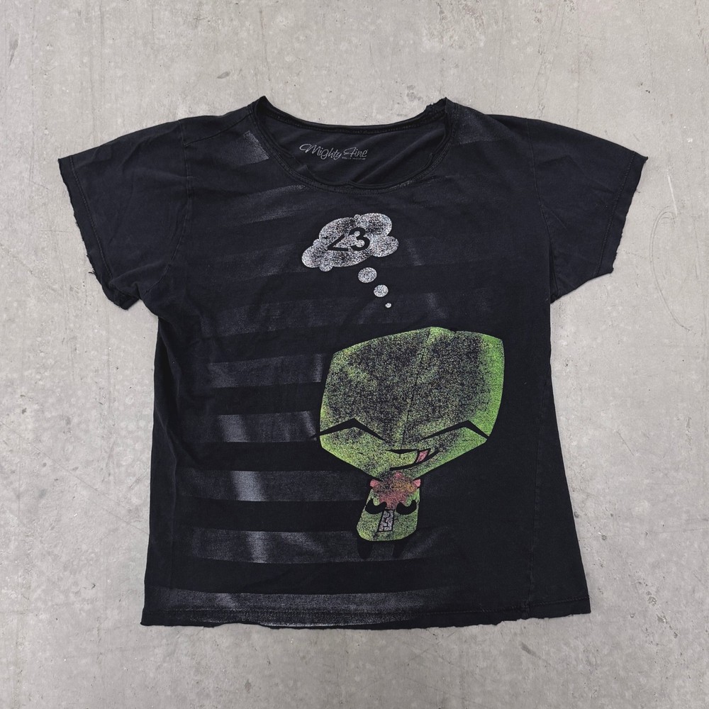Vintage Invader Zim Gir Cupcake Mighty Fine Shirt 2000s Distressed Scene Girl