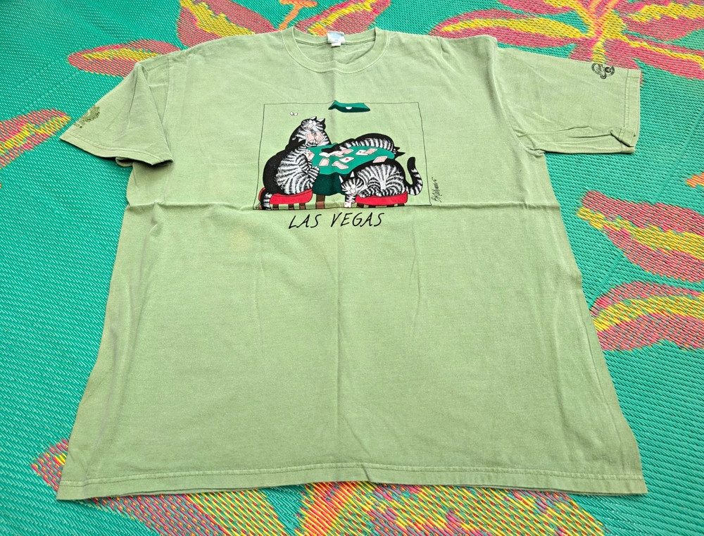 Las Vegas Size 2XL Crazy Shirts B. Kliban Cat Short Sleeve Crew Neck
