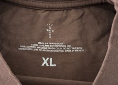 Travis Scott T Shirt XL Brown JackBoys 2 A2 Tee NEW *hole