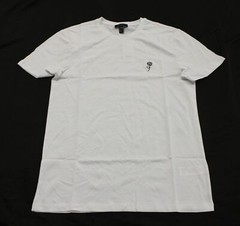 New Look Men’s Embroidered Black Rose Regular Fit T-Shirt JL3 White Small NWT