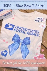 USPS United States Postal Service Blue Bow Logo Graphic Tee One Size