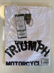 Triumph Motorcycles Burnham T Shirt Mens Medium White Soft Cotton Crew Neck