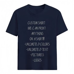 Personalized Text Photo Logo Custom T-Shirt Heat Transfer Print Unisex Gift Tee
