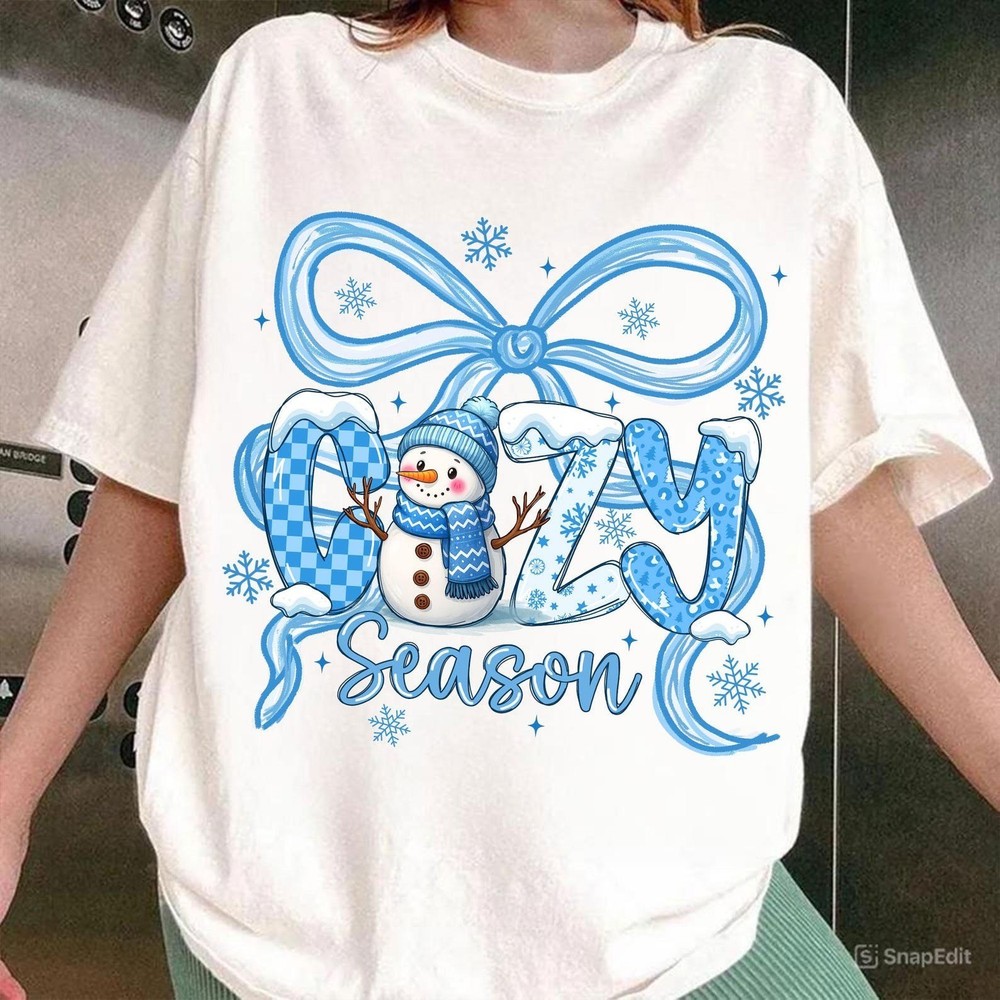 Christmas Snowman Cozy Season Shirt Christmas Holiday Gift Lovers