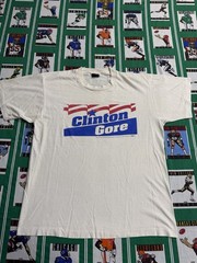 Screen Stars Best Clinton Gore Political Graphic White Men’s L Crew Neck T-Shirt