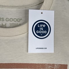Life Is Good T Shirt M American Flag Mountain Graphic Print Stretch New NWT
