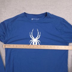 Spyder Shirt Mens Small Blue Long Sleeve Spider Graphic Tee Tagless Crewneck