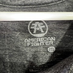 American Fighter Shirt Mens 2XL Gray Athletics Graphic Tee Side Zipper Casual