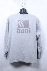 Vintage Y2K Karl Kani Big Logo T-shirt Hip-hop Baggy Long-sleeve Gray Men XL