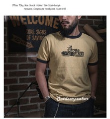 NON STOCK 50s Biker Racing Graphic T-Shirts Men’s Colorblock Slim Fit Tee Shirts