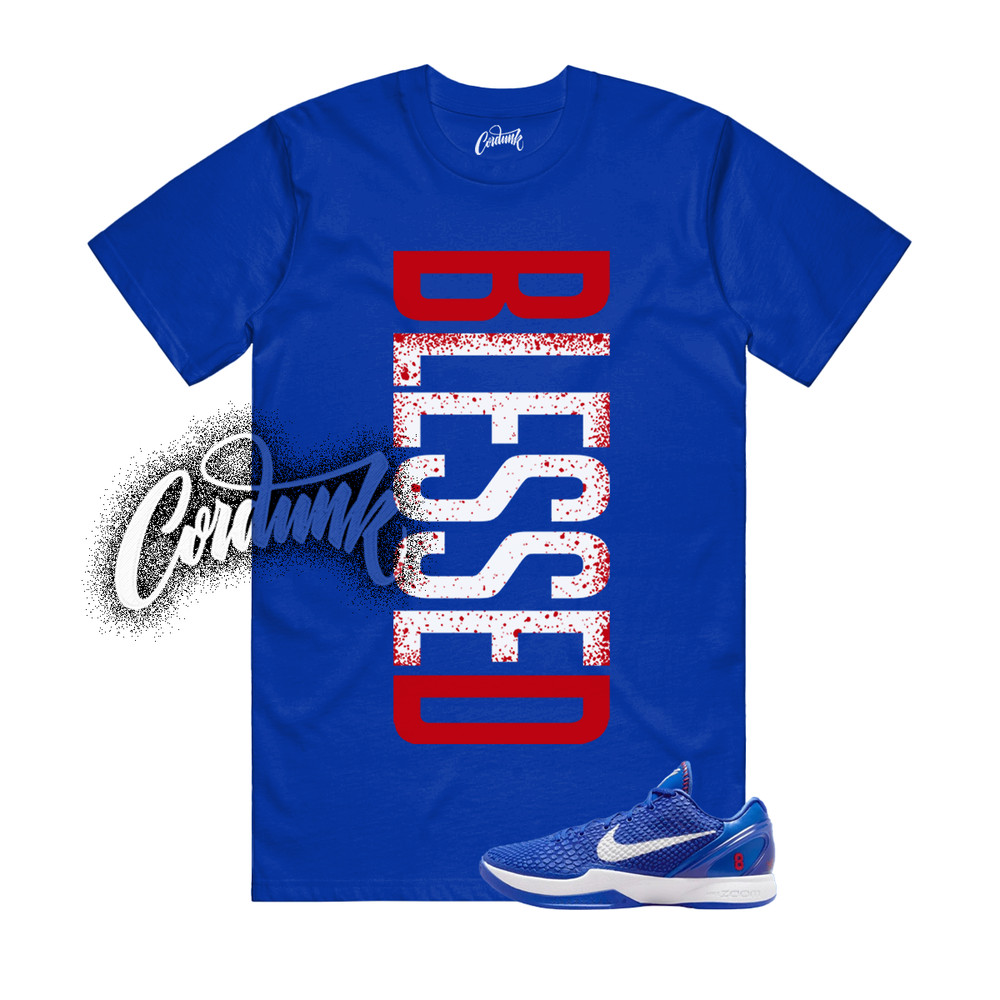 6 Game Royal Blue White University Red LA T Shirt Match VERTBLS