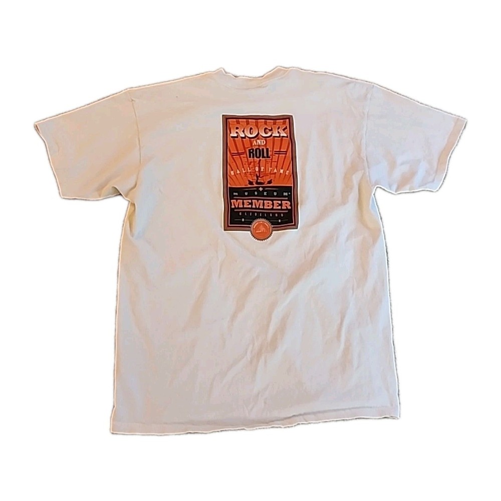 Rock and Roll Hall of Fame Museum Member Shirt Back Stage Pass Size XL Ivory R2