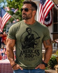 Funny Abraham Lincoln Guitar Shirt, America 250th Anniversary Tee, 4th of July