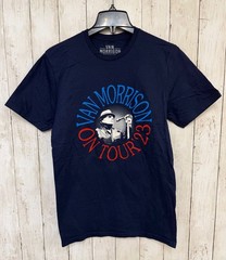 New Van Morrison US Tour 2023 Band T Shirt Mens Small Navy Blue Graphic Concert