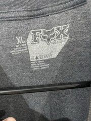 Fox Racing T Shirt Size XL Dark Grey Yellow Logo Short Sleeve Preowned Good