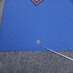 1996 DC Comics Superman Shirt Mens L Blue Sleveless Modified Giant Tag Tshirt