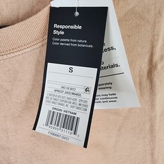 Unisex Apricot Juice Botanical Dye Crew neck T-Shirt Original Use Size Small