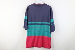 Vintage 90s Streetwear Mens Large Distressed Striped Color Block Knit T-Shirt