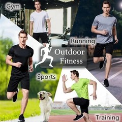 Quick-drying Men Running Shirts Fitness Compression Gym Polyester Sports T-shirt