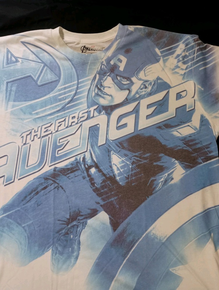 Custom Avengers Captain America Mens T Shirt Size XL 2012 Marvel