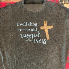 Custom Mineral Washed Tee with Faith Inspired Hand Painted Design