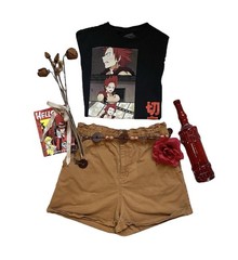 Unisex My hero academia Kirishima red riot panel graphic anime Short Sleeve tee