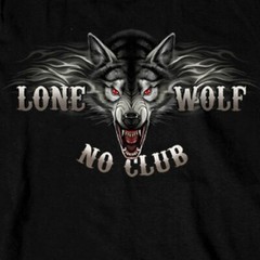 Lone Wolf No Club Biker Motorcycles Tattoos USA Mens Long Sleeve T Shirt GMD2007