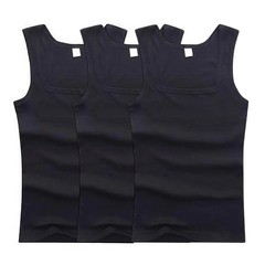 3pcs/Lot Cotton Sleeveless T-shirt Men’s And Women’s Solid Color Casual