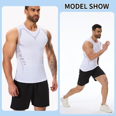 Mens Compression Sport Vest Tight Tank Base Layer Sleeveless T-Shirt Singlet Top