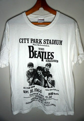 Vintage 90s The Beattles T Shirt Tee Mens Large Shea Stadium Band Tour