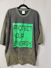 PYE Protect Your Energy Oversized Acid Wash T-Shirt Mens L Green Graphic Tee