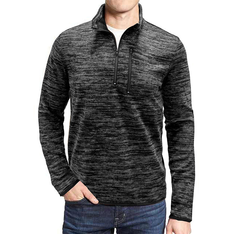 Zonbailon men’s t-shirt solid color quick dry 1 / 4 zipper outdoor long sleeve